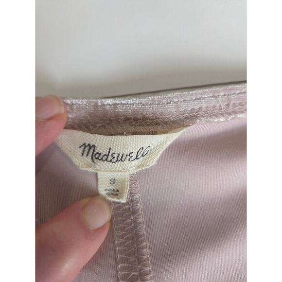 Madewell Velvet Balloon-Sleeve Mini Dress Pink Small Holiday Party - Picture 4 of 9